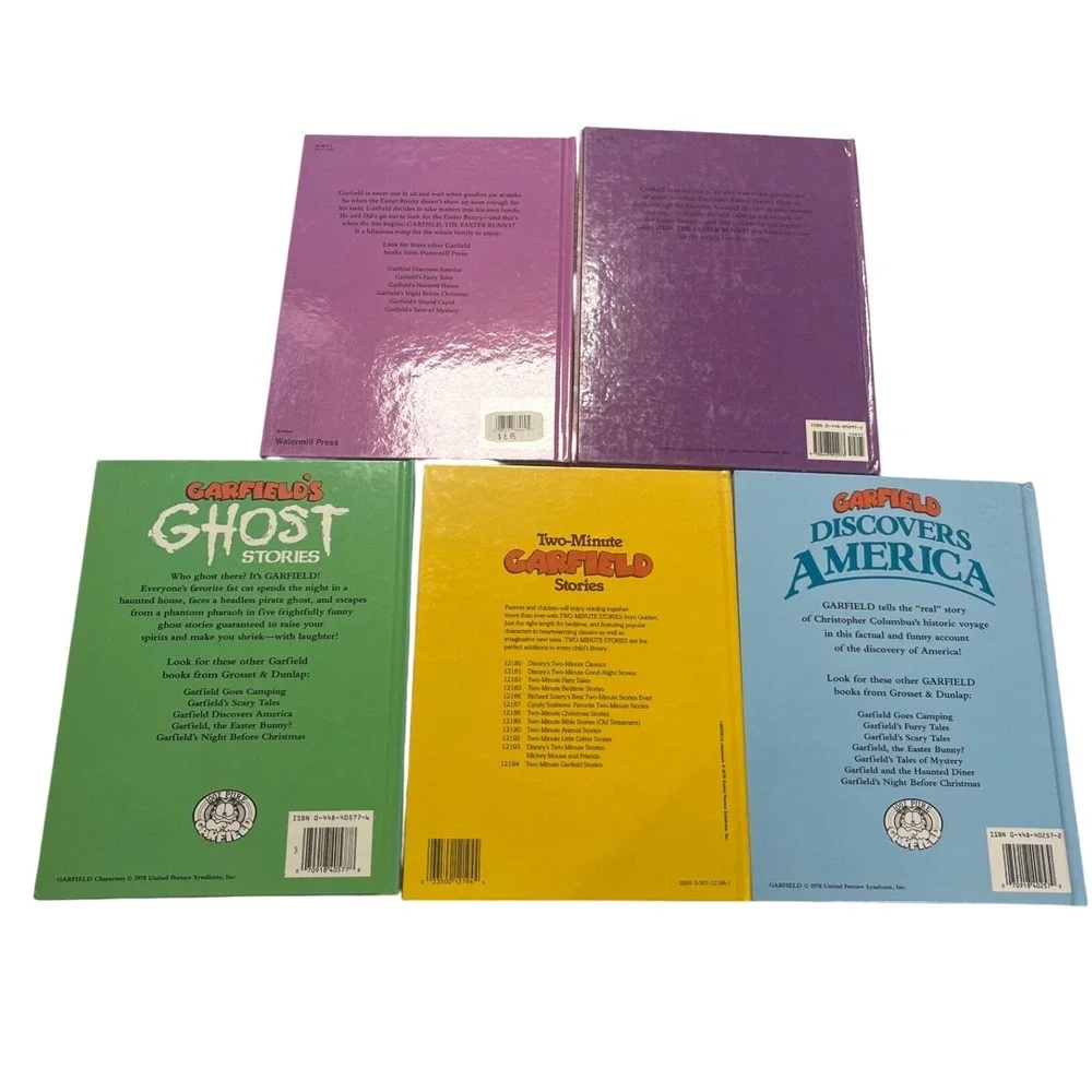 Garfield Vintage Book Lot of 5 Ghost Stories Easter Bunny Discovers America 80s